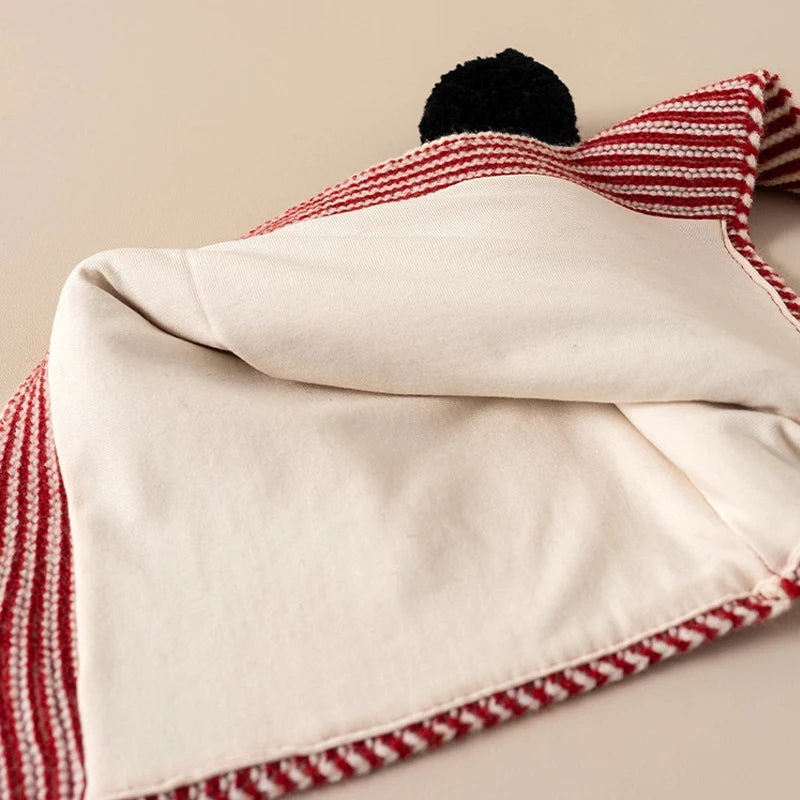 Winter Korean Fashion Children Baby Knit Hooded Scarf Caps