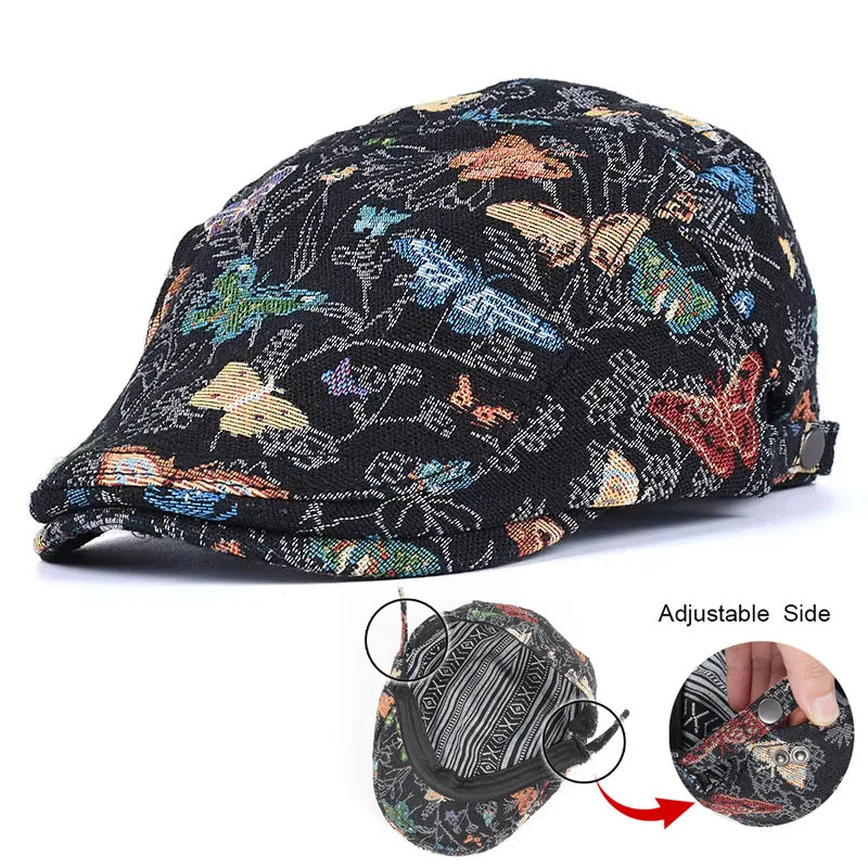 Peaky Blinders 2026 Korea Beret Women Vintage Butterfly Embroidery Berets