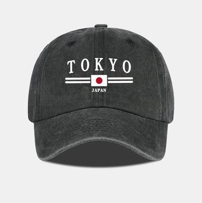 TOKYO JAPAN Printed Washed Baseball Cap Tokyo Japan Urban Style Classic Fashion Daily Commuting