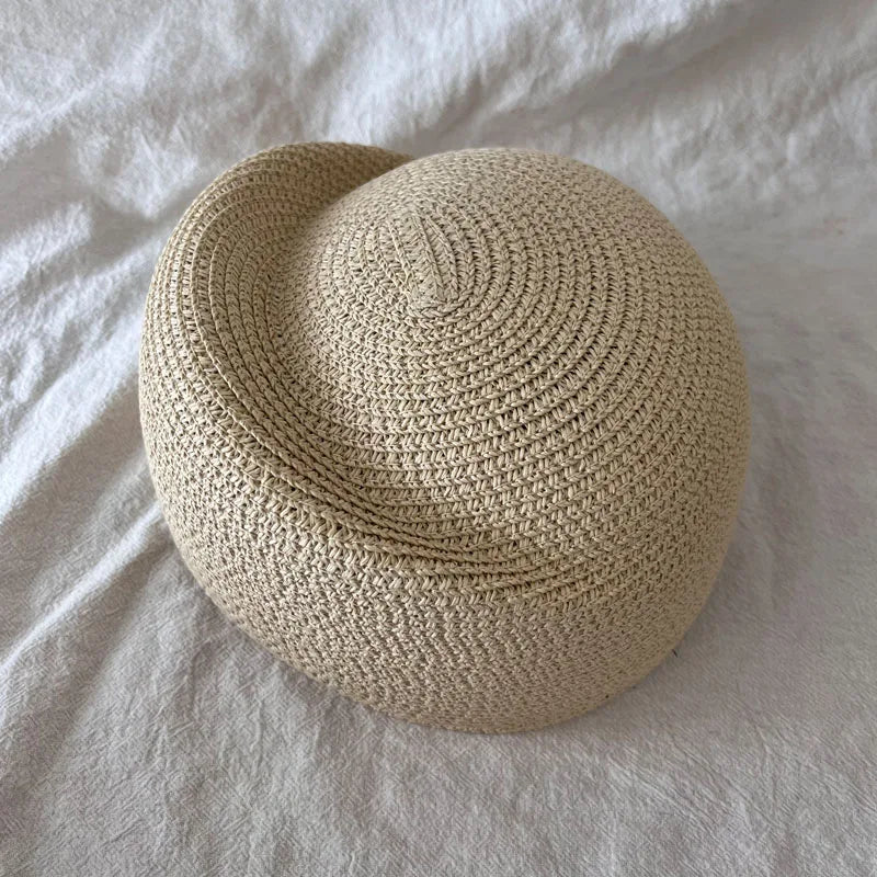 2026 Fashion Straw Beret Hat Summer Fedora Sun Cap