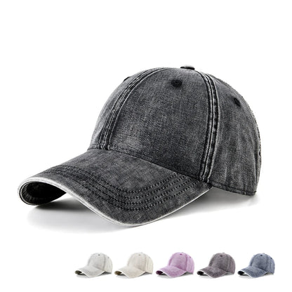 Blank Black Cotton Washed Vintage Baseball Hats