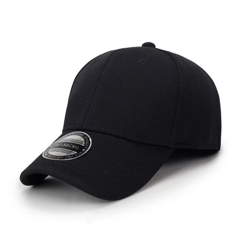 Fitted Baseball Cap Closed Back Curved Brim Sun Hat