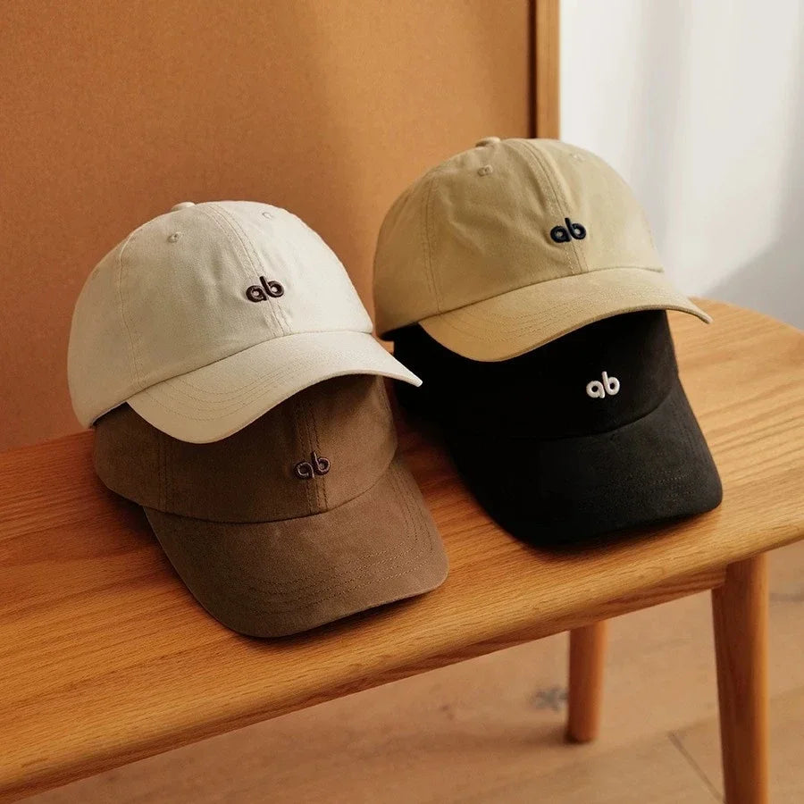 Unisex Brushed Thick Letter Ab Embroidered Fashionable Baseball Cap