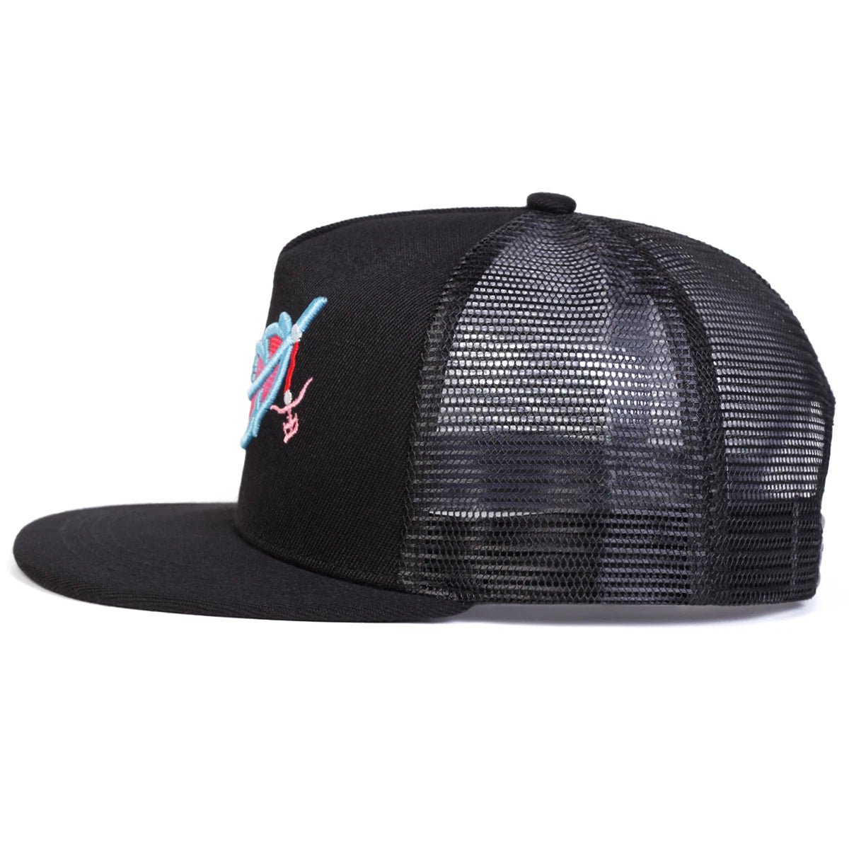 Unisex Colorful Feather Embroidery Hip Hop Net Hats