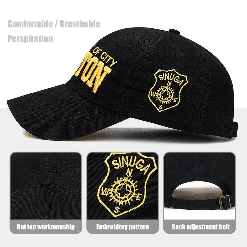 Soft Top Sports Baseball Cap Cotton 3D Embroidery