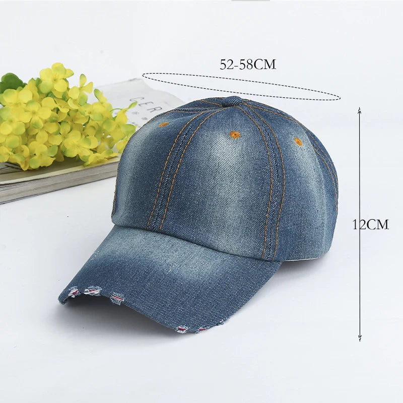 Fashion Washed Denim Baseball Cap Sun Protection Hat