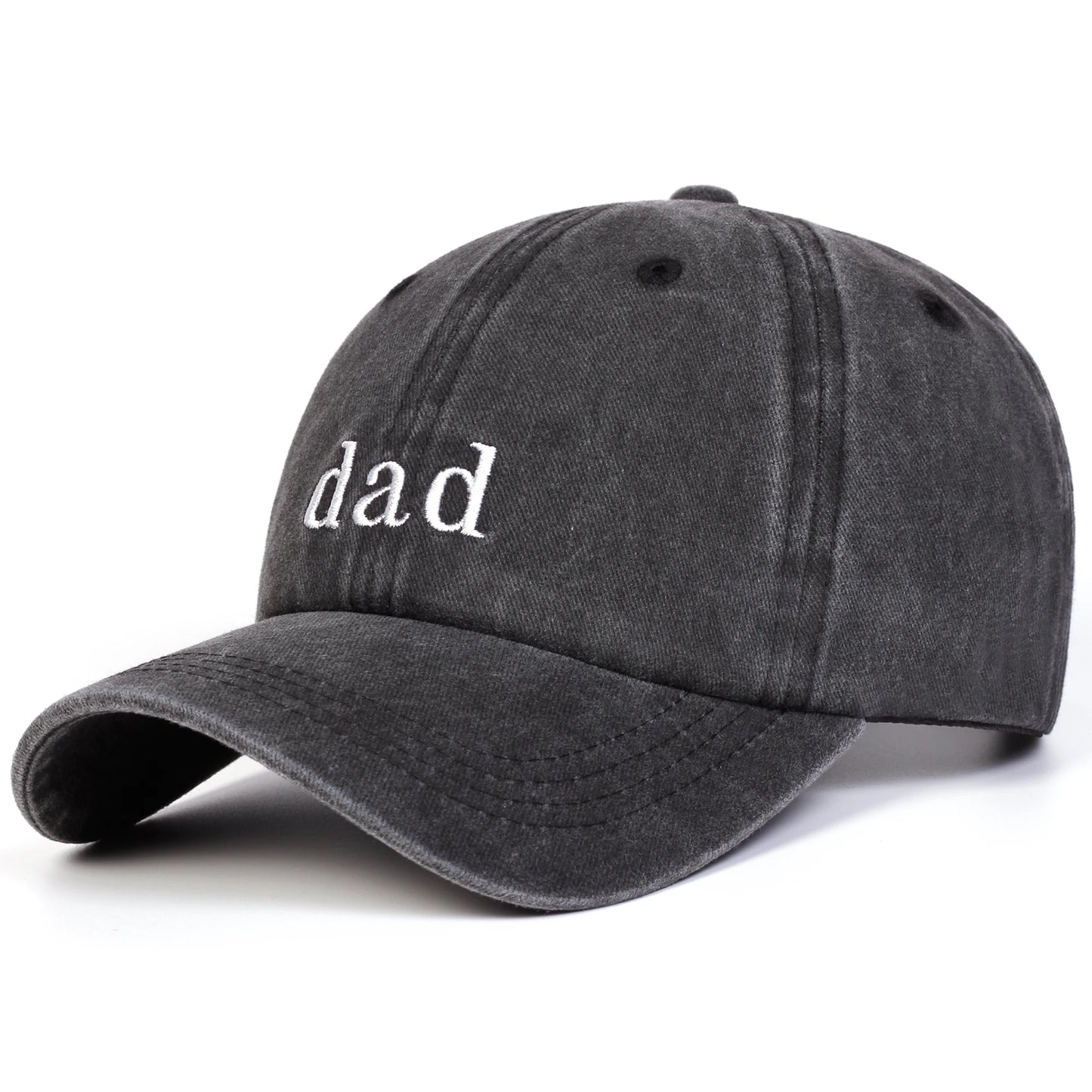Unisex Mom Dad Letter Embroidery Washed Baseball Cap Spring Autumn