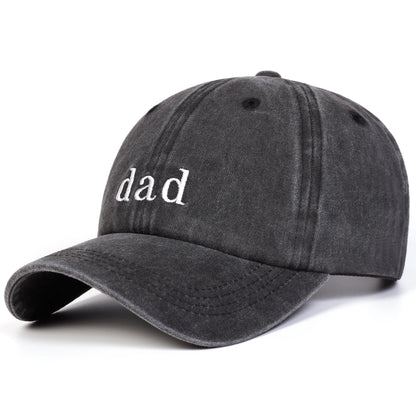 Unisex Mom Dad Letter Embroidery Washed Baseball Cap Spring Autumn