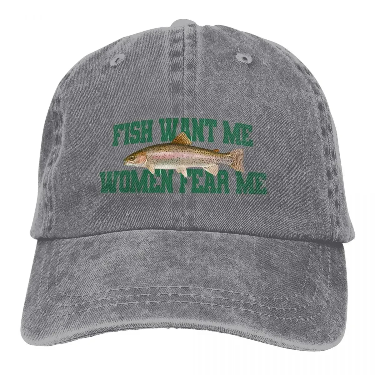 Pure Color Dad Hats Fish Want Me Women