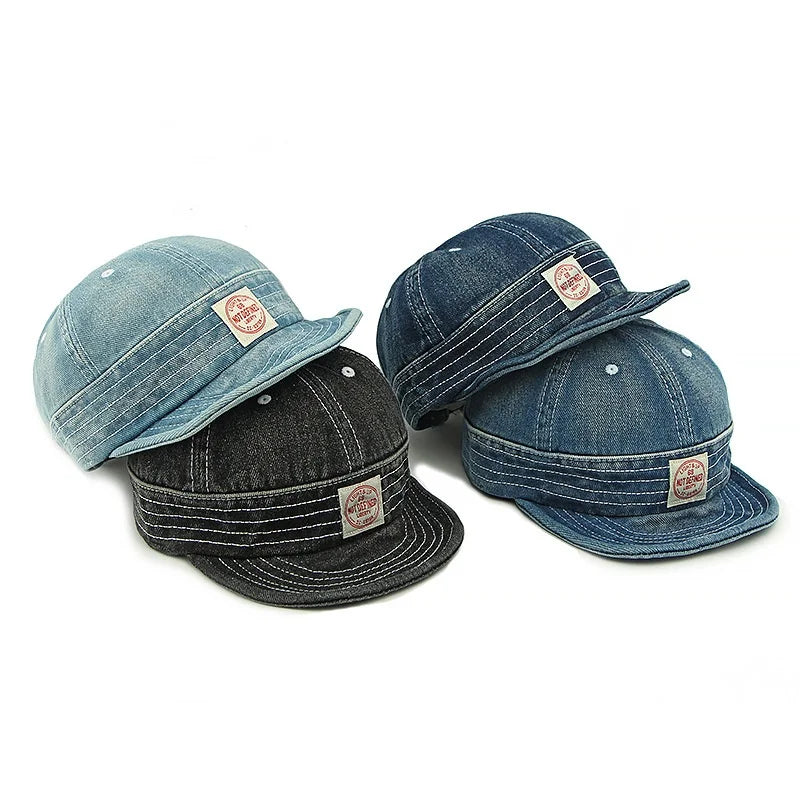 Punk Style Street Washed Denim Hat Women Soft Brimmed Baseball Cap