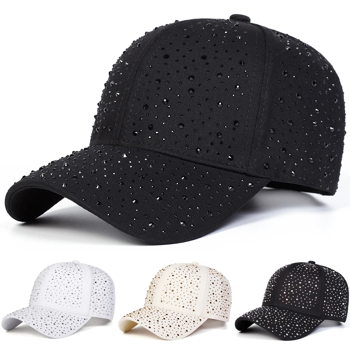 Unisex Rhinestone Baseball Caps Spring Autumn Outdoor