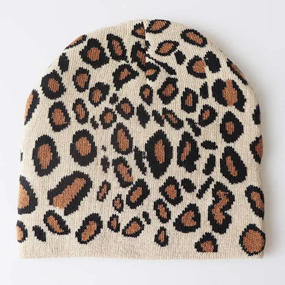 Leopard Keep Warm Unisex Short Knitting Beanie Hat
