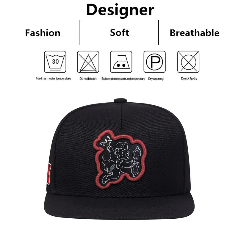 Snapback Hip Hop Hats Fashion Characte Embroidered Baseball Cap Men
