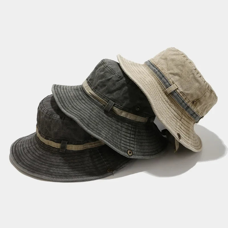 2024 Four Seasons Cotton Solid Bucket Hat Fisherman Hat