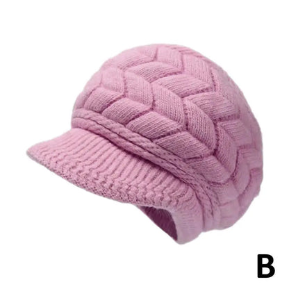 Women's Winter Solid Color Warm Knitting Loose Beret Leisure Ski Cap