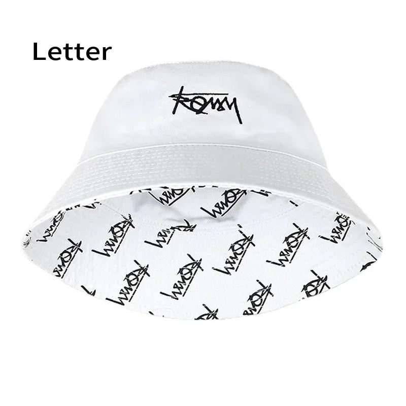 Big Head XL 63cm Letter Print Bucket Hats Men Women