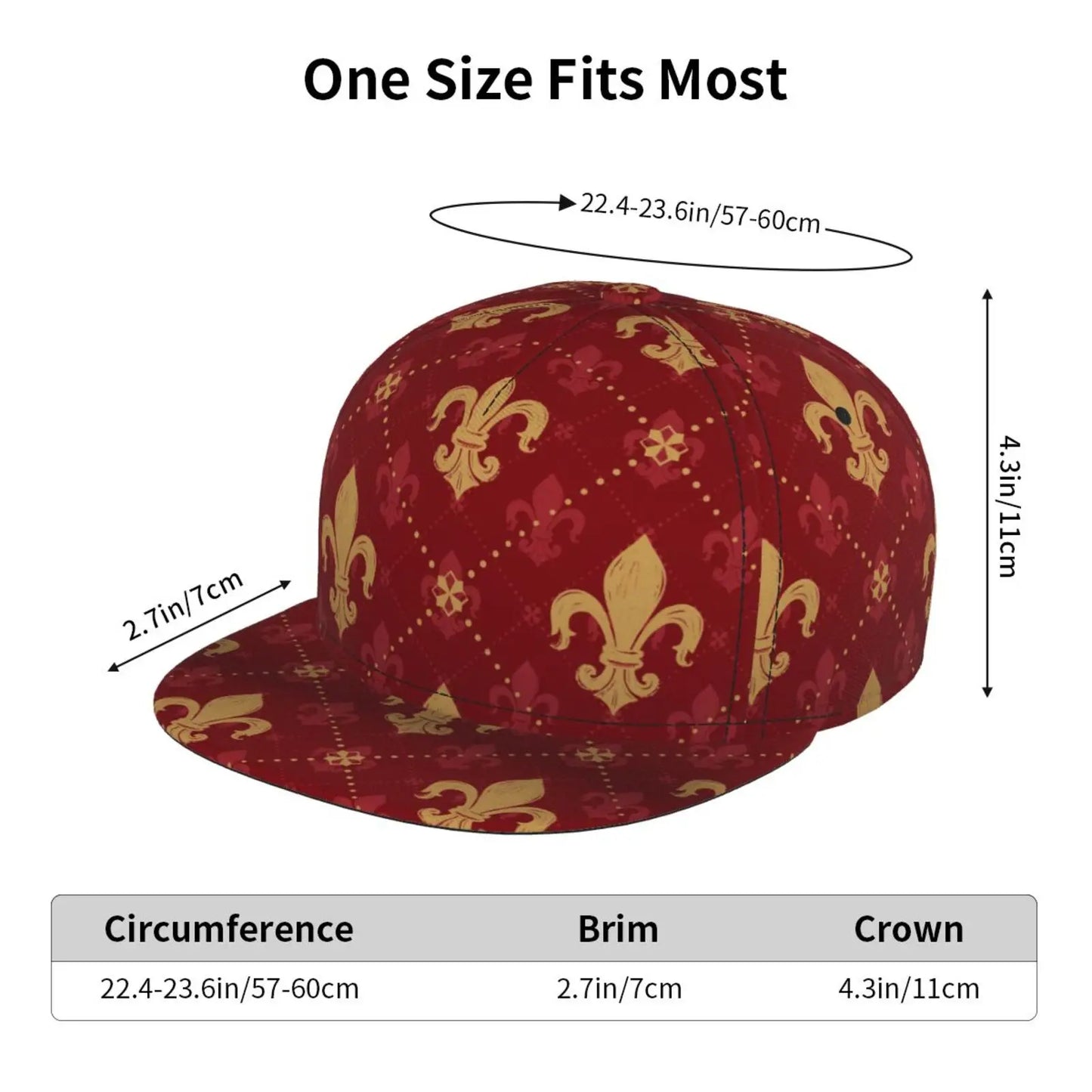 Coat Of Arms Red Lily Flat Brimmed Hat Street Skateboarding Hip Hop Hat