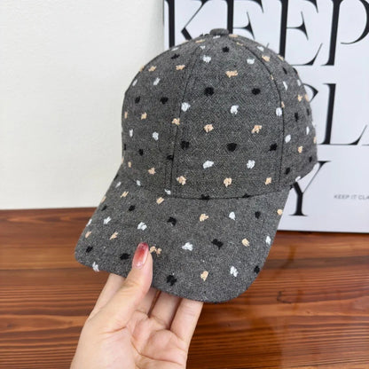 Retro Embroidered Colorful Dot Baseball Cap