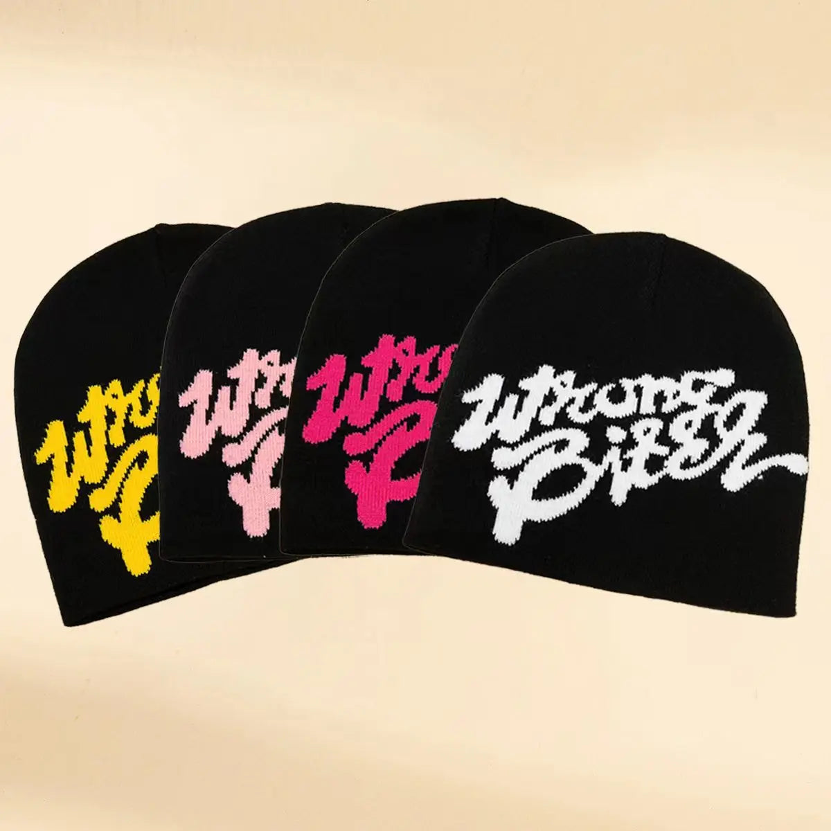 Unisex Trendy American Letter Knitted Hat Hip Hop Skiing Warmth Cap