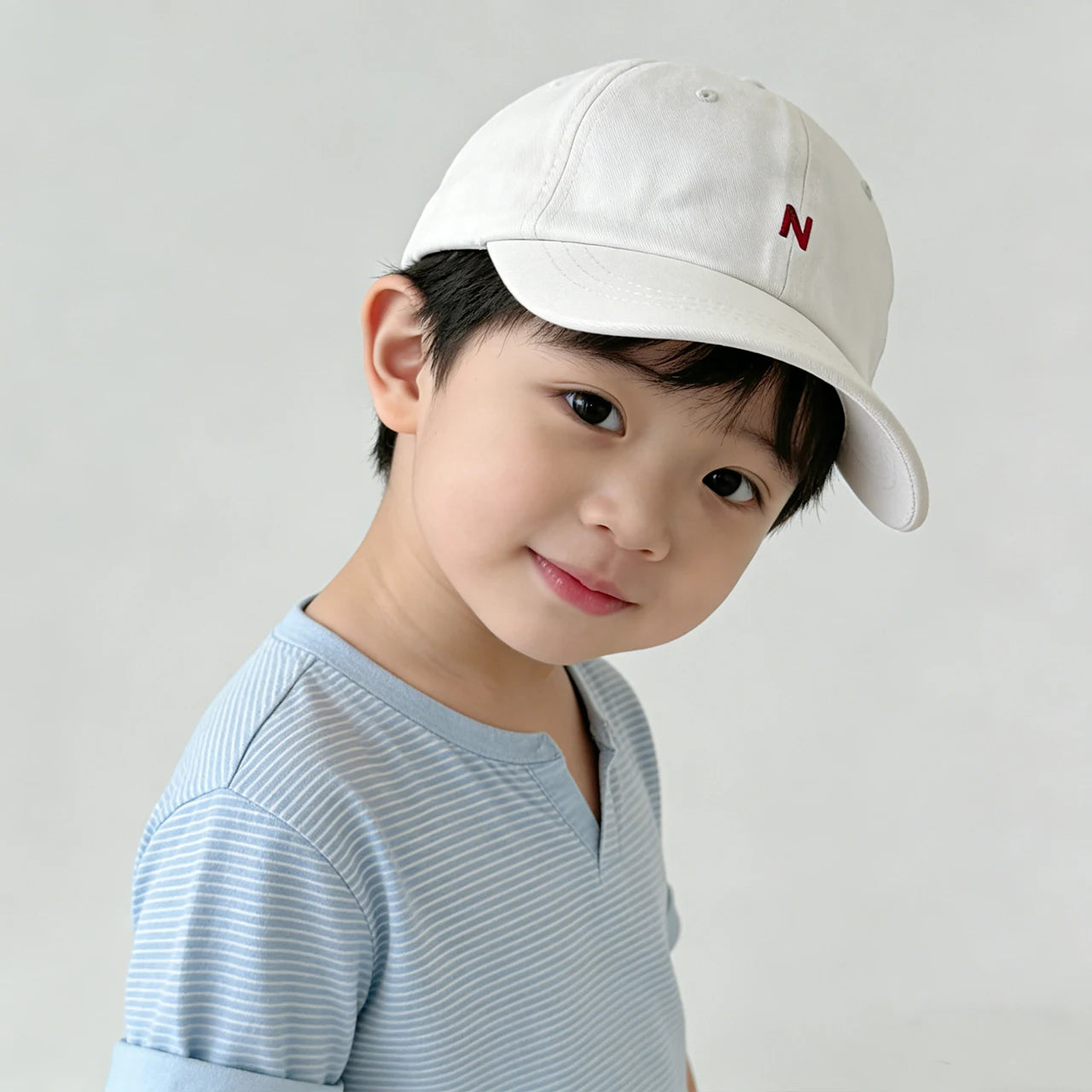 N-Letter Baby Peaked Hat Solid Color Children Duck Tongue Cap