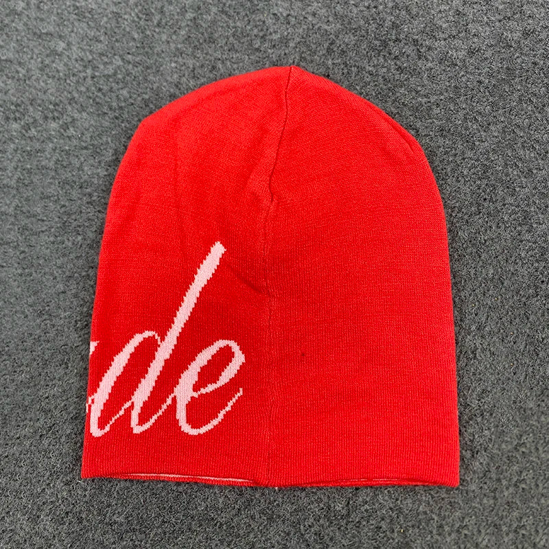 Unisex American Street Letter Jacquard Knitted Hat Double-Sided Hip Hop Skateboarding