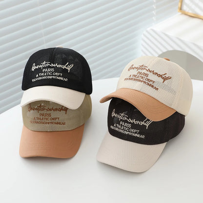 Summer Baby Mesh Hat Letter Embroidered Baseball Cap For Kids Boy Girls Outdoor Breathable Thin Sun