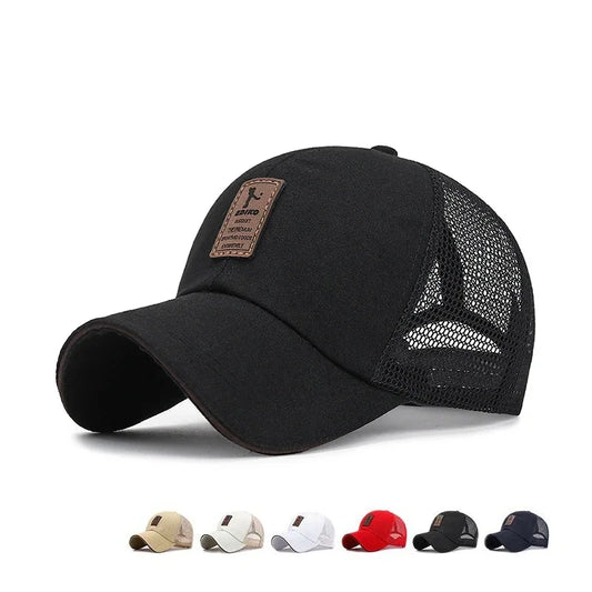 Simple Trucker Hat Solid Baseball Cap Men Mesh Breathable Sunscreen Caps