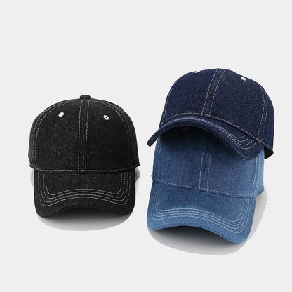 Fashion Korean Solid Color Denim Baseball Cap Women Men