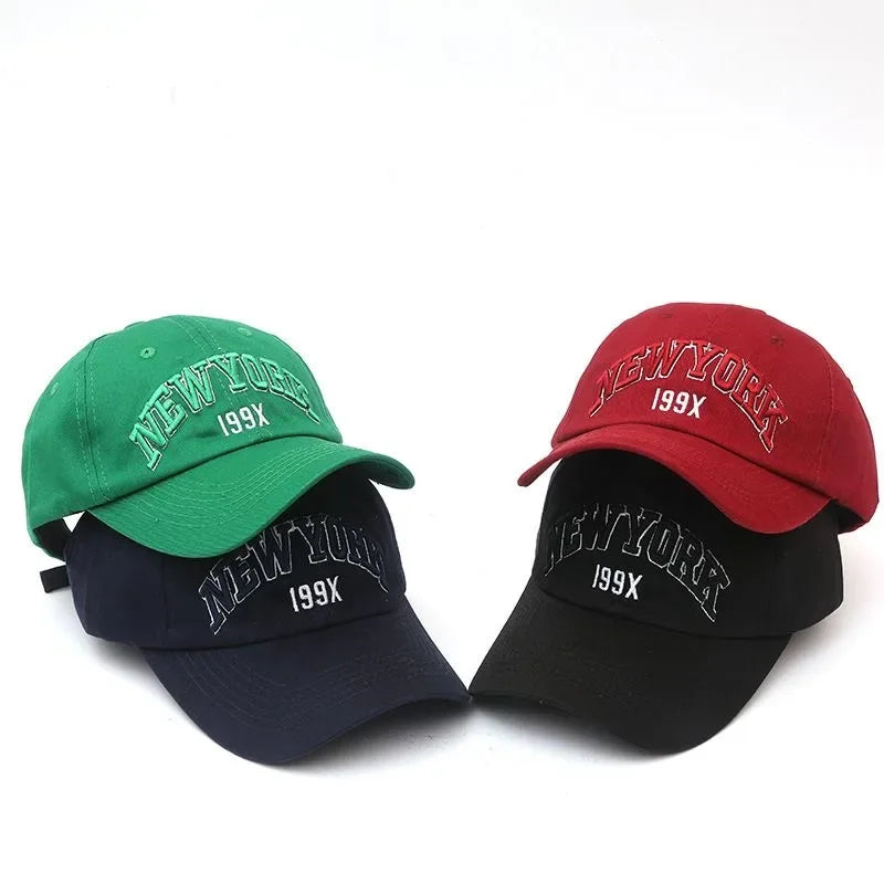 Unisex Cap High Quality Solid Simple New York Letter Baseball Cap Men Women