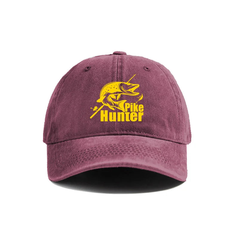 Pike Hunter Baseball Cap Distressed Hats Cap