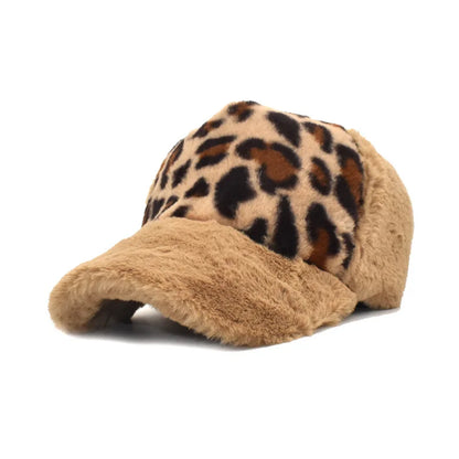 Women's Fashionable Plush Baseball Cap Hip-Hop Duckbill Cap