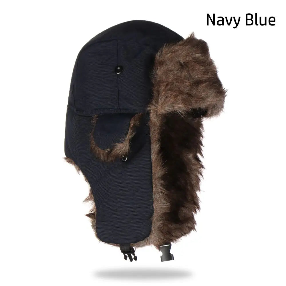 Men Women Fur Earflap Winter Cap Russian, Ski Hat, Warm Hat