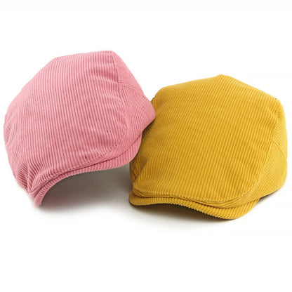 Artist Painter Beret Hats Male Female Flat Cap Adjustable Corduroy Beret Caps