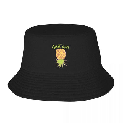 Upside Down Pineapple: Just Ask Bucket Hat  Christmas Hat For Men Women's