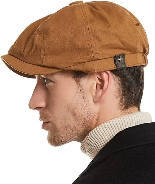 Men's Octagonal Newsboy Hat Cotton Cap French Street Style