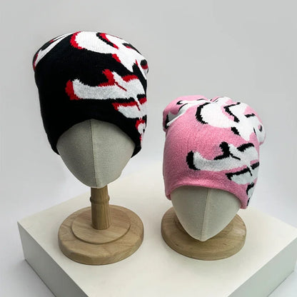 Autumn And Winter Niche Letter Wool Knitted Hats