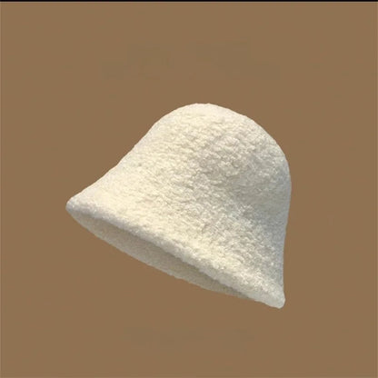 Wool Bucket Hat - Fashionable & Warm Winter Beanie, Cute Round Top Cap for Women & Girls (Unisex)