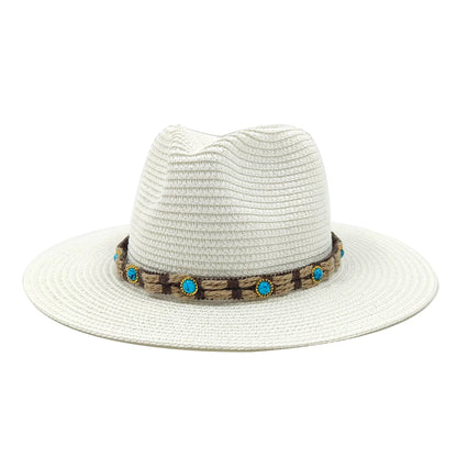Jazz Straw Hat Men's And Women's Hat Sun Hat Outdoor Anti-UV
