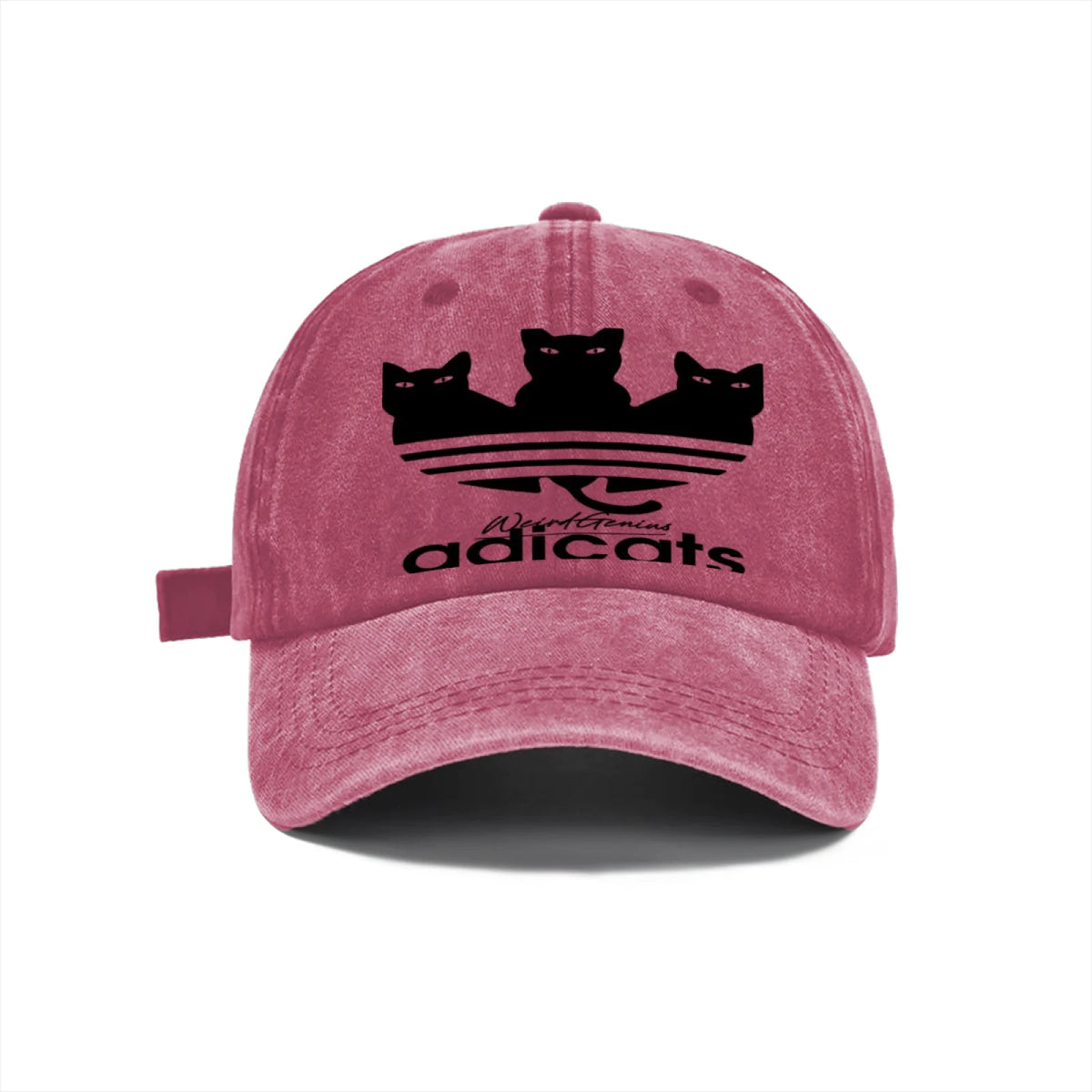 Vintage Washed Baseball Cap Unisex Distressed Snapback Hat Grey Three Black Cats Embroidery Adjustable Dad Hat Streetwear
