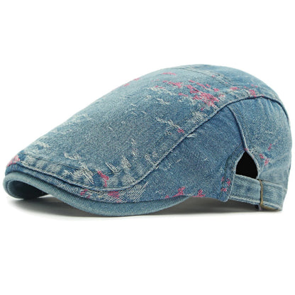 Spring Summer Denim Hat Adjustable Ivy Flat Cap Male Female Artist Painter Beret Hat