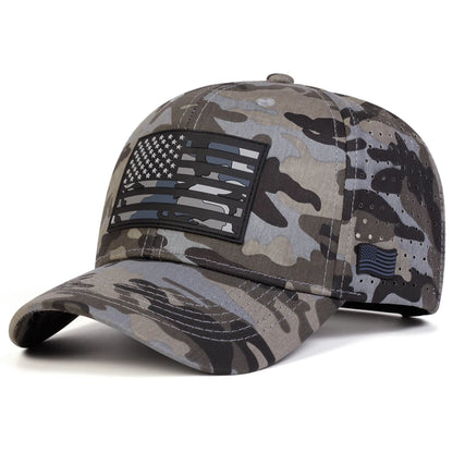 Unisex American Flag Embroidery Baseball Net Caps Outdoor Adjustable Casual Hats Sunscreen Hat Sports Cap