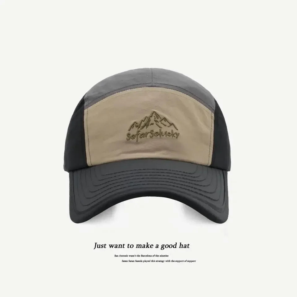Mountain Peak Letter Embroidered Quick Dry Waterproof Snapback Hat
