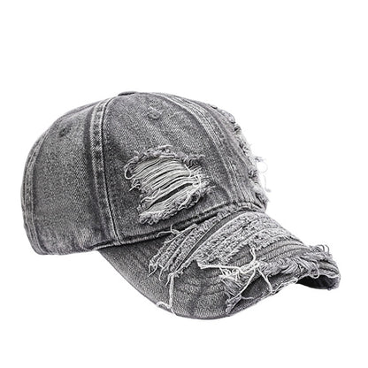 Hot Distressed Baseball Cap Washed Cotton Trendy Unisex Soft Top Sun Hat