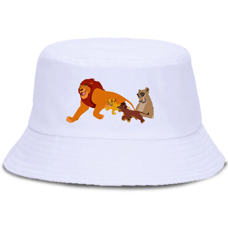 Anime The Lion King Printed Fisherman Hat Cute Cartoon Bucket Hats Autumn Summer
