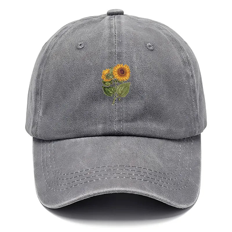 Trendy Sunflower Embroidery Snapback Cap