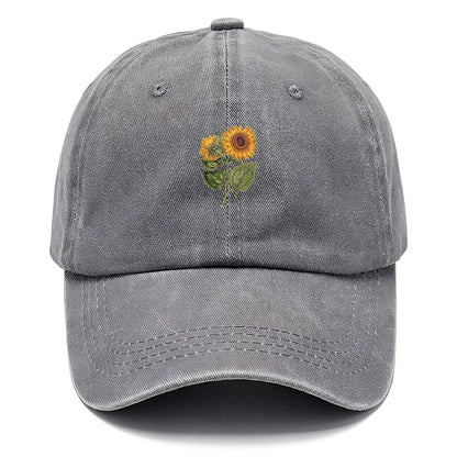 Trendy Sunflower Embroidery Snapback Cap