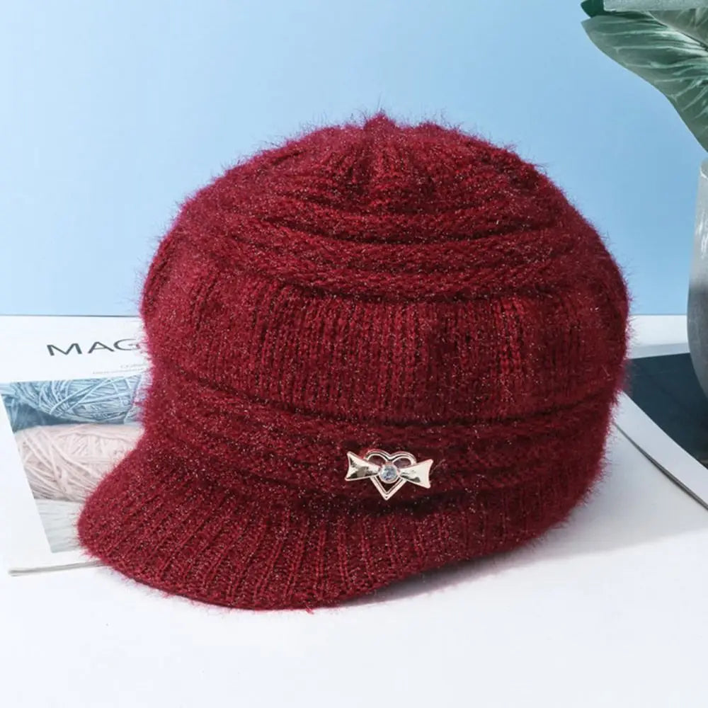 Women's Fashion Knitted Wool Hat Solid Color Windproof Cap