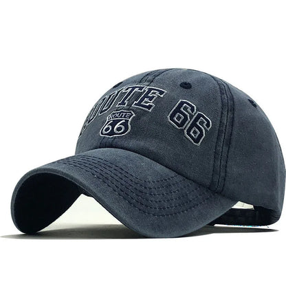 Summer New Pure Cotton Distressed Washed Baseball Cap Highway Embroidered Duckbill Cap Sunshade Hat