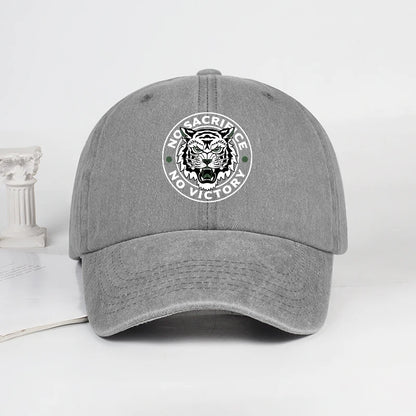 Tiger Logo Washed Baseball Cap Soft Comfortable Lightweight Breathable Adjustable Trendy Fashion Unisex