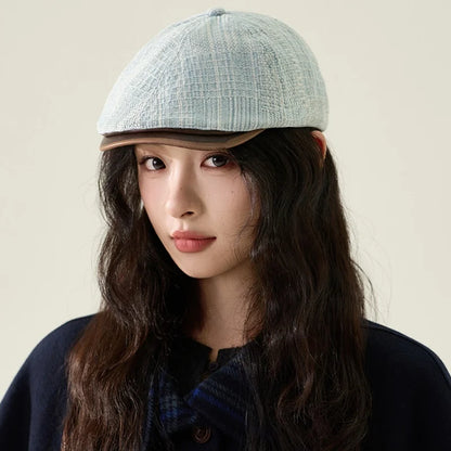 Woman Y2K Harajuku High Street Forward Hats Denim Beret Cap